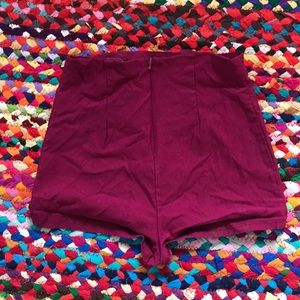 High Waisted Magenta Shorts